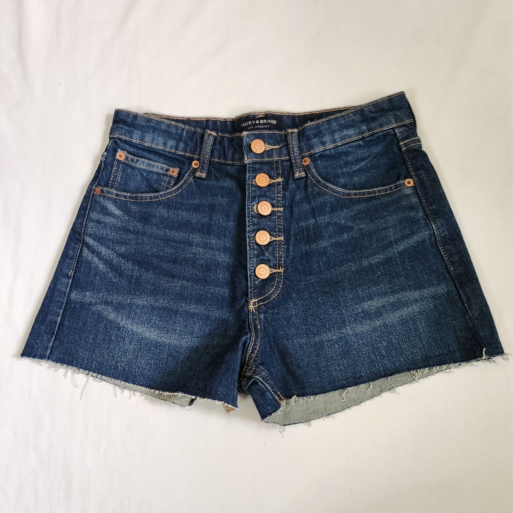 Lucky Brand Lucky Pins Jean Shorts Cut Off Button Fly Blue 4 27
